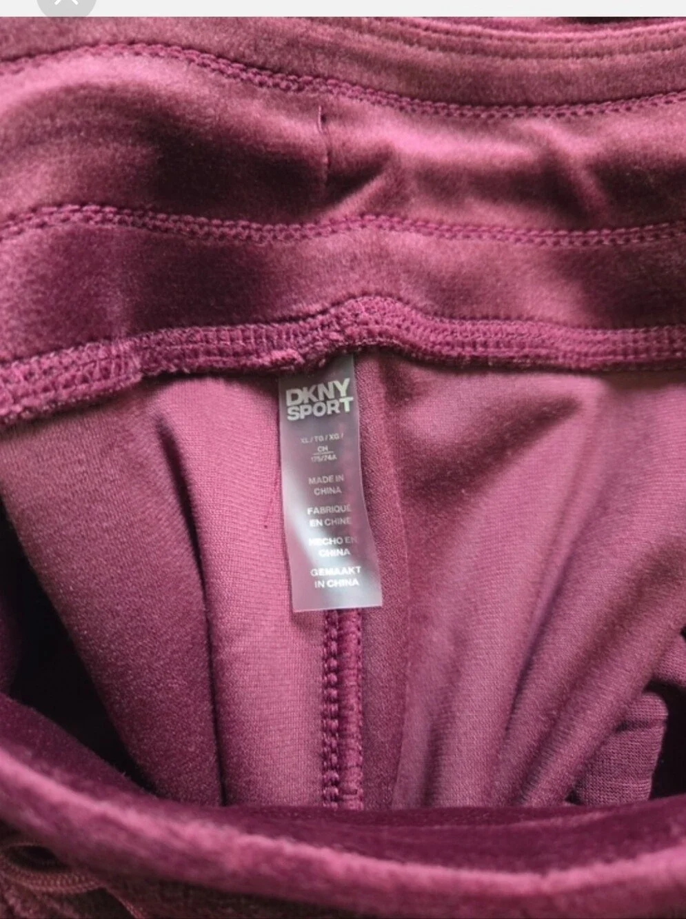 DKNY Sport Plush Velour Sweatshirt & Joggers Set -Raspberry  Wine L & XL - Picture 5 of 5